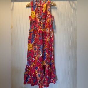 LONDON TIMES | Joelle Maxi Dress Pink Abstract Floral Print | Sz 6 NWT